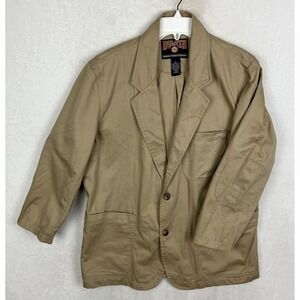Duluth‎ Trading Co Firehose Presentation Jacket Mens Large Blazer Beige Coat